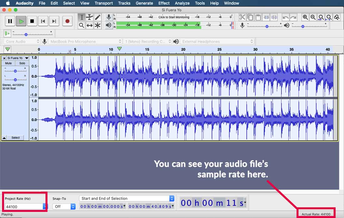 audacity recording volume changes